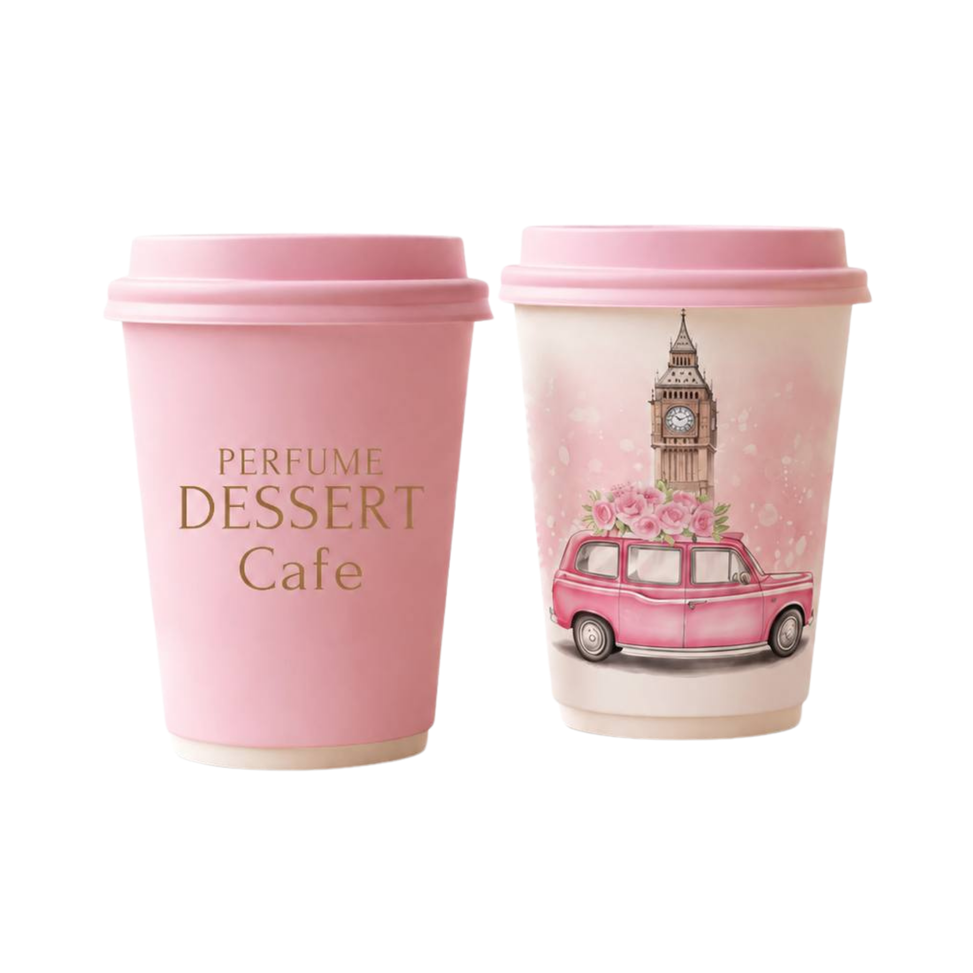 Perfume Dessert Cafe pink disposable cups